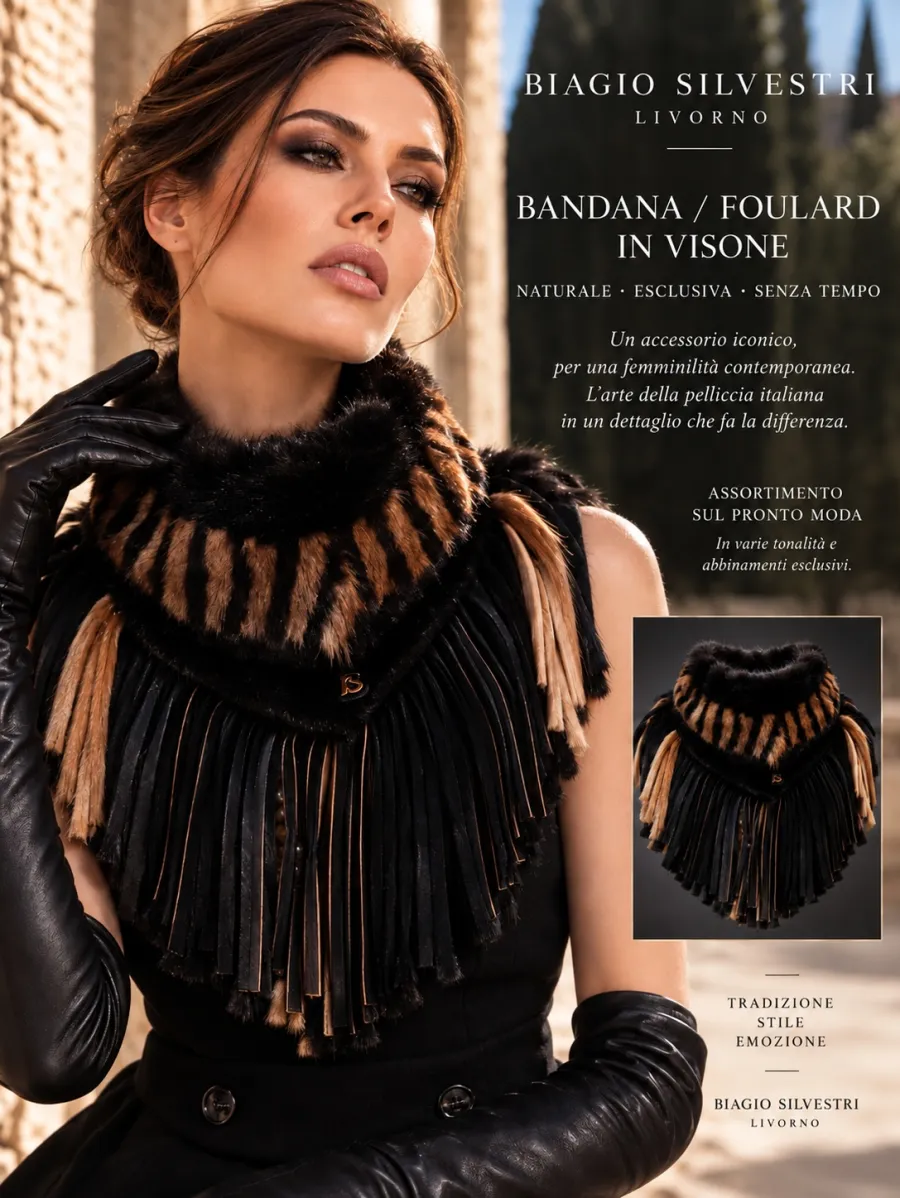 bandana_foulard_visone_fantasia_nero_marrone_biagio_silvestri